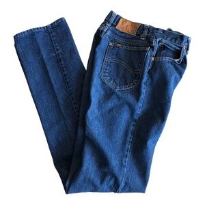 Vintage 80’s90’s Lee Women’s Straight Leg Jeans in Dark Blue